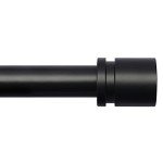 Adjustable Black Curtain Rods with Aluminium Finials