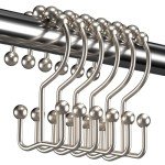 Rust-Resistant Double Glide Shower Curtain Hooks - Set of 12