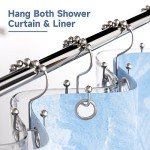 Rust-Resistant Double Glide Shower Curtain Hooks - Set of 12