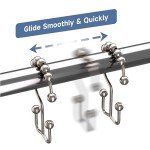 Rust-Resistant Double Glide Shower Curtain Hooks - Set of 12