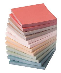 Vintage Color Sticky Notes - 12 Pads, 3"x3