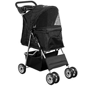 VIVO Folding Pet Stroller for Cats and Dogs
