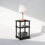 Furinno 3-Tier Open Storage Nightstand in Americano/Black