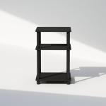 Furinno 3-Tier Open Storage Nightstand in Americano/Black