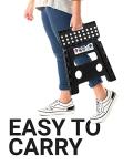 Delxo Folding Step Stool, 13 inch Non-Slip Foldable Stools for Kids & Adults Up to 300 LBS, Step Stool with Handle, Lightweight for Kitchen, Bathroom, Bedroom, Garden, Black, 1PC