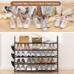 OYREL Shoe Rack 5 Tier Shoe Organizer Storage 20-25 Pairs Shoes Rack for Closet Shoes Rack Organizer Entryway Shoe Holder Space Saving Shoe Shelf Shoe Stand Large Tall Shoes Tower Garage Door