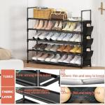 OYREL Shoe Rack 5 Tier Shoe Organizer Storage 20-25 Pairs Shoes Rack for Closet Shoes Rack Organizer Entryway Shoe Holder Space Saving Shoe Shelf Shoe Stand Large Tall Shoes Tower Garage Door