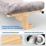 Zakkart Cat Perch for Window Sill with Bolster - Orthopedic Hammock Design with Premium Hardwood & Robust Metal Frame - Cat Window Seat for Large Cats and Kittens - Natural Color Wood with Gray Bed