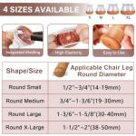YOZON Chair Leg Floor Protectors for Hardwood Floors Felt Furniture Pads Silicone Caps 32 Pack Non Slip Reduce Noise Clear Round Medium Fit 3/4"~1-3/16" (19-30mm)
