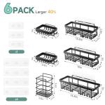 Veken Rustproof & Waterproof Shower Caddy 6-Pack, No Drilling Adhesive Shelves Rack with Soap Holder, Large Capacity Bathroom Organizers and Storage, Wall-Mounted Kitchen & Home Decor