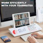 TSJ OFFICE Small Desktop Whiteboard -Glass Dry Erase Board Computer Keyboard Stand White Board Surface Pad with Drawer, Desk Organizers with Accessories for Office, Home, School Supplies
