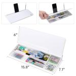 TSJ OFFICE Small Desktop Whiteboard -Glass Dry Erase Board Computer Keyboard Stand White Board Surface Pad with Drawer, Desk Organizers with Accessories for Office, Home, School Supplies