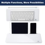 TSJ OFFICE Small Desktop Whiteboard -Glass Dry Erase Board Computer Keyboard Stand White Board Surface Pad with Drawer, Desk Organizers with Accessories for Office, Home, School Supplies