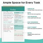 To Do List Pad - To Do List Notebook for Work with 52 Sheets, Undated Daily Planner Perfect for Daily Tasks and Goal Setting, To Do List Notepad Suitable for Office, Home and School-Greenery Sway