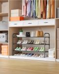 Kitsure Extra-Long Shoe Rack for Closet, Shoe Organizer for Front Door Entrance, Stackable Shoe Shelf, Detachable Closet Organizers and Storage, Black, 39.0" x 11.8" x 23.2"