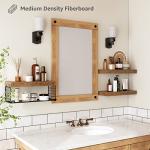 QEEIG Bathroom Shelves Over Toilet - Wall Mounted Floating Shelves Toilet Paper Storage Small Farmhouse Decor Shelf 16 inch Set of 3, Rustic Brown (019-BN3)