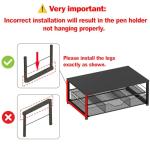 OPNICE Desk Organizer and Accessories, 2-Tier Computer Monitor Stand Riser with Drawer and 2 Pen Holders, Office Desk Accessories for Office Supplies, Black