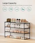 SONGMICS Shoe Rack, 3-Tier Shoe Organizer, Metal Storage Shelf, Upright or Upside Down, for 16-20 Pairs, Stackable, for Entryway, 11.8 x 36.2 x 21.7 Inches, Black ULSA303B02