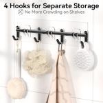YASONIC Shower Caddy, 100% Rustproof Shower Shelves for Inside Shower, No Drilling Bathroom Organizers and Storage, 6 Pack Large Capacity Bathroom Caddy for Kitchen & Home Decor