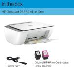 HP DeskJet 2855e Wireless All-in-One Color Inkjet Printer, Scanner, Copier, Best-for-home, 3 months of Instant Ink included, Single-band Wi-Fi connectivity (588S5A)