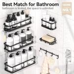 YASONIC Shower Caddy, 100% Rustproof Shower Shelves for Inside Shower, No Drilling Bathroom Organizers and Storage, 6 Pack Large Capacity Bathroom Caddy for Kitchen & Home Decor