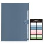 SKYDUE Expanding File Organizer with 8 Pockets, Accordion File Folders with Labels, Portable Document Paper Bill Receipt Organizer, Home College School Office Supplies, Letter Size, Blue