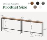 SUPERJARE 78.8 inch Narrow Console Table with Outlet, Sofa Table Set of 2, Behind Couch Table, Long Entryway Tables with Charging Station, for Living Room, Rustic Brown