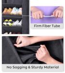 SLEEPING LAMB Over The Door Shoe Organizer for Closet with Large Deep Pockets, Narrow Shoe Rack for Door Hanging Boots Storage, Black