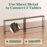 SUPERJARE 78.8 inch Narrow Console Table with Outlet, Sofa Table Set of 2, Behind Couch Table, Long Entryway Tables with Charging Station, for Living Room, Rustic Brown