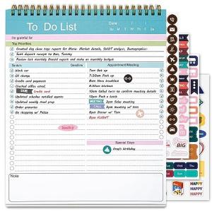 To Do List Notepad, Spiral Bound Undated Daily Planner, 52 Sheets 8.5" X 10.5" Tear Off Task Planning Pad with Checklist, For Work Office Home