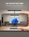 SUPERDANNY LED Desk Lamp for Office Home, Eye-Caring Desk Light with Adjustable Gooseneck, 12W Touch Control Dimmable Brightness, Architect Clamp Lamp with USB Adapter for Reading Study Workbench