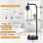 Set of 2 Seeded Glass Table Lamps