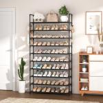 VTRIN XJ-112 10-Tier Shoe Organizer with Hooks
