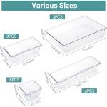25-Piece Clear Plastic Drawer Organizer Set