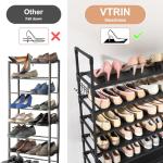 VTRIN XJ-112 10-Tier Shoe Organizer with Hooks