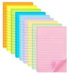 Pastel Lined Sticky Notes - 9 Pack, 4x6 Inches