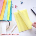 Pastel Lined Sticky Notes - 9 Pack, 4x6 Inches