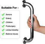 Stainless Steel Shower Grab Bars, 12 Inch - 2 Pack