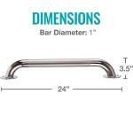 Textured Grab Bars for Bathroom Safety - 24" Chrome