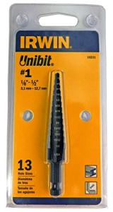 Irwin Step Drill Bit, 1/8" to 1/2", 1/4" Shank