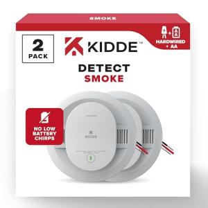 Kidde Hardwired Smoke Detector with Battery Backup - 2 Pack