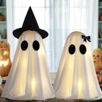 Set of 2 Halloween Light-Up Ghost Decorations