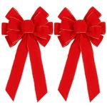 Red Christmas Bows for Outdoor Decor – 2 Pack