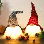 Juegoal 12" Lighted Gnome Plush Holiday Decor Set