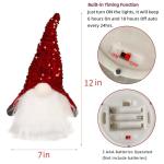 Juegoal 12" Lighted Gnome Plush Holiday Decor Set