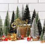 30 Mini Christmas Bottle Brush Trees with Bases