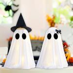 Set of 2 Halloween Light-Up Ghost Decorations