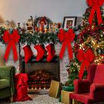 Red Christmas Bows for Outdoor Decor – 2 Pack
