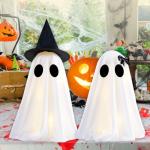Set of 2 Halloween Light-Up Ghost Decorations