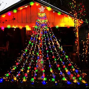 Aokudoni 12.6ft Multicolor Christmas Waterfall Lights